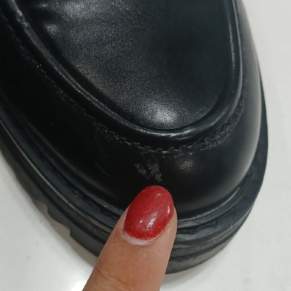 Black Loafers By Limelight Man Made Material, Sz 11, Gentle Useda little scratch